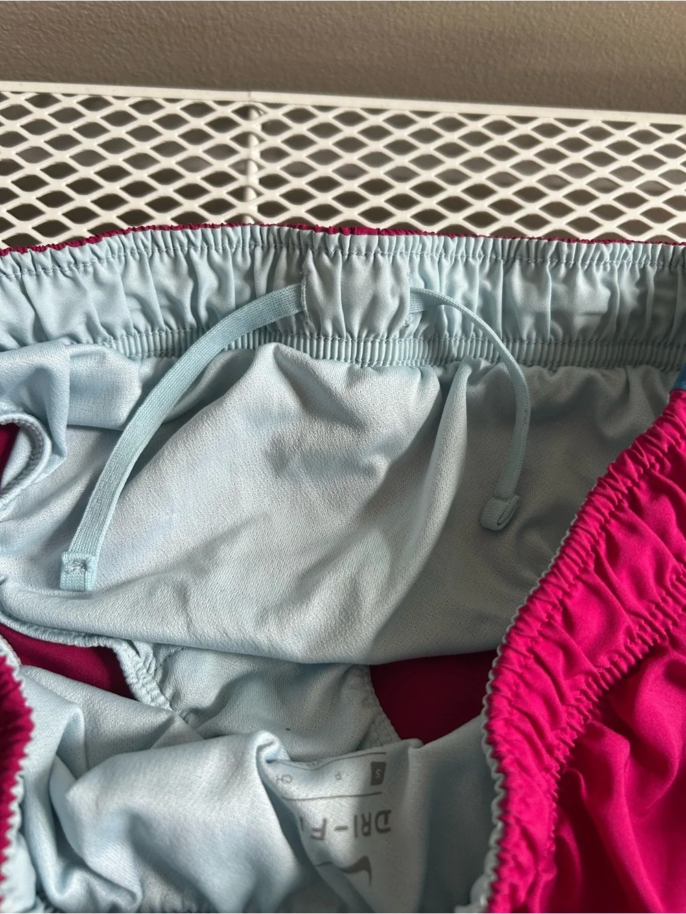 Nike dri fit pink lined running shorts size S